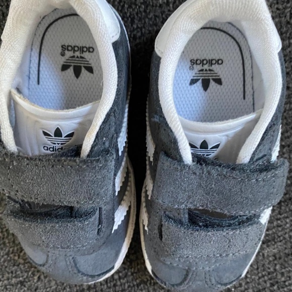 adidas Gazelle OrthoLite Suede Grey hook-and-loop Toddler Sneakers size 5K - Picture 4 of 8